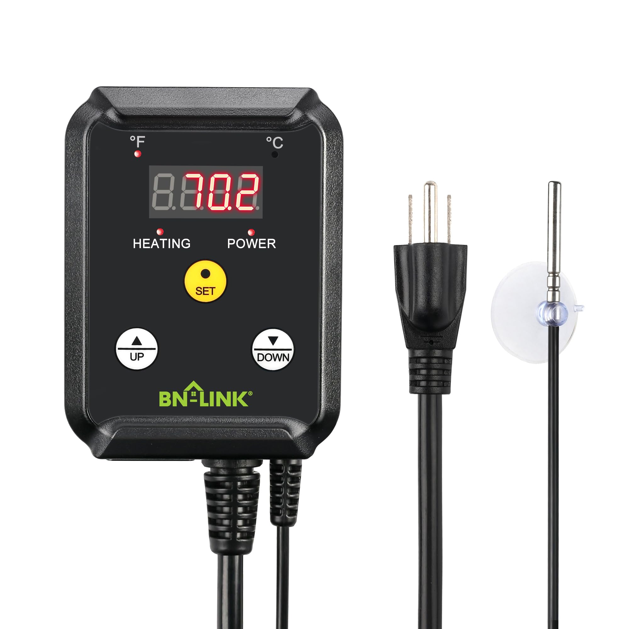 BN-LINK Reptile Thermostat Temperature Controller, Digital Heat Mat Thermostat f