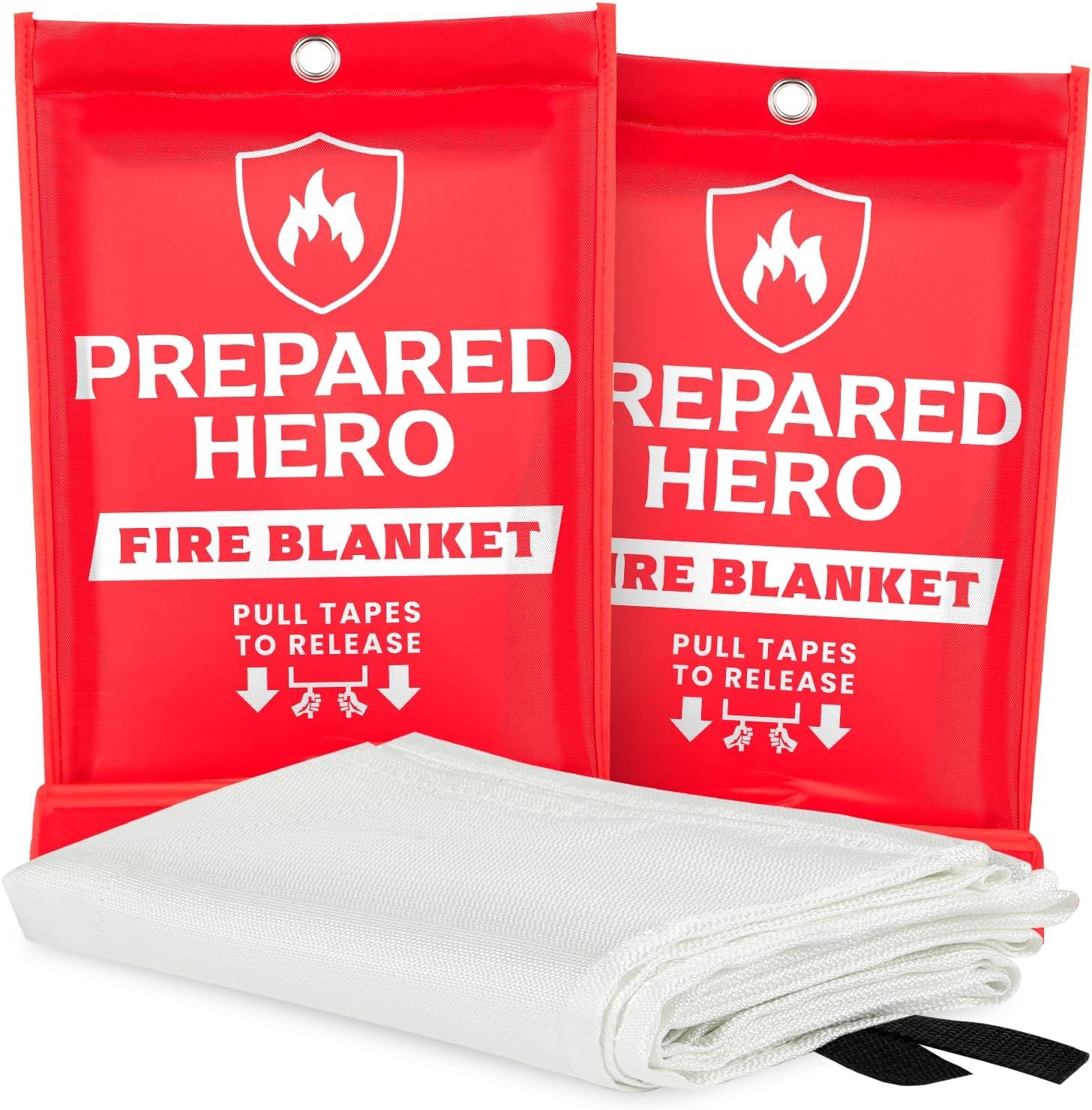 Prepared Hero Emergency Fire Blanket, Kitchen & Home, 39 x 39 in, 2 Pack | Smoth
