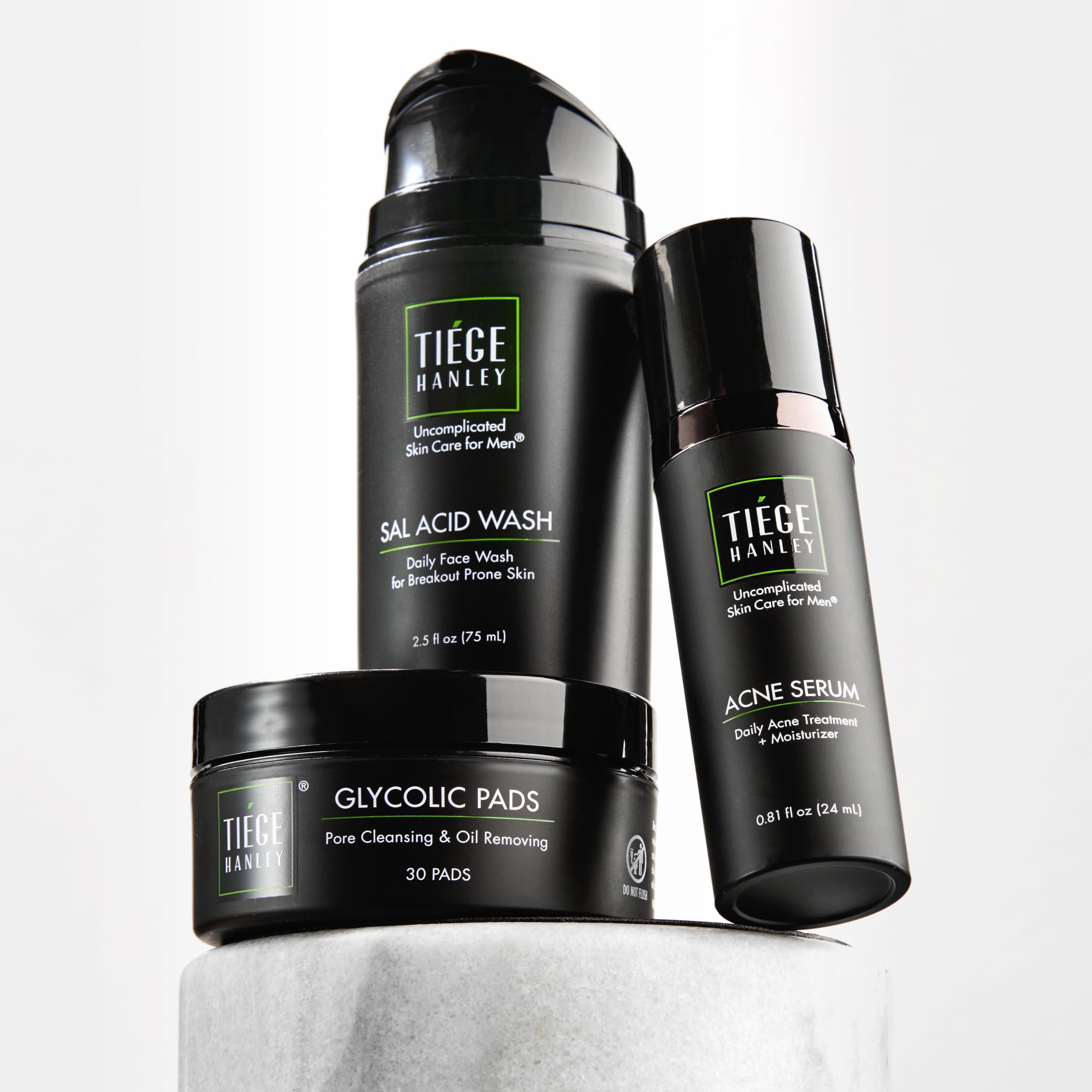 Tiege Hanley Essential Acne Care Men's Skin Care Set, Level 1, 3 Piece Kit