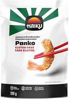 Haiku Japanese Panko Breadcrumbs Gluten Free Rice 100g | Light, crispy texture for breading chicken, fish, seafood and vegetables, gluten free, vegan