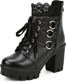 MEOTINA Goth Chunky Platform Boots per le donne tacco alto nero caviglia stivaletti rivetti punk stivali da combattimento scarpe