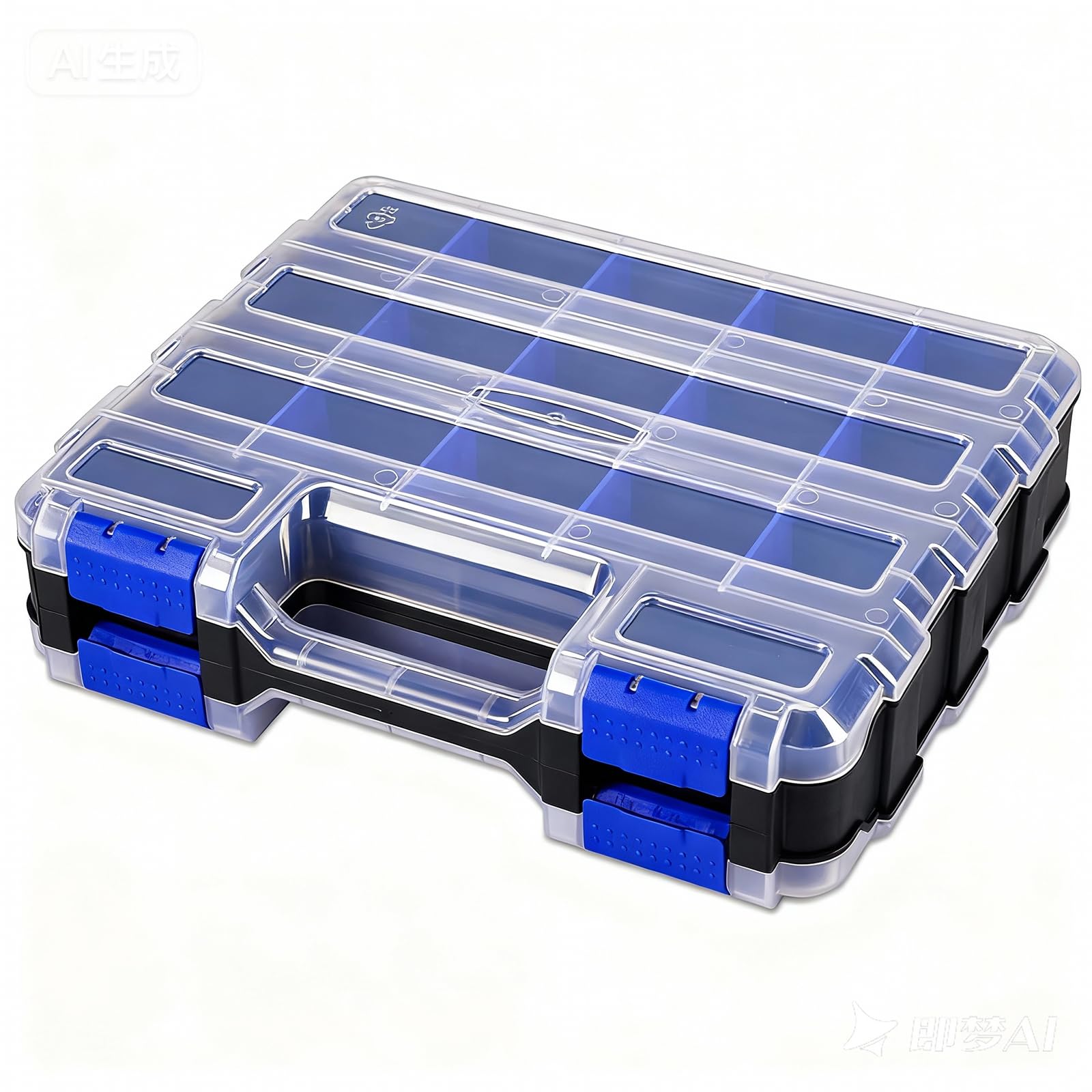 Small Parts Storage Case Tools Box Organizer Double Side 34 Compartments Hardwar