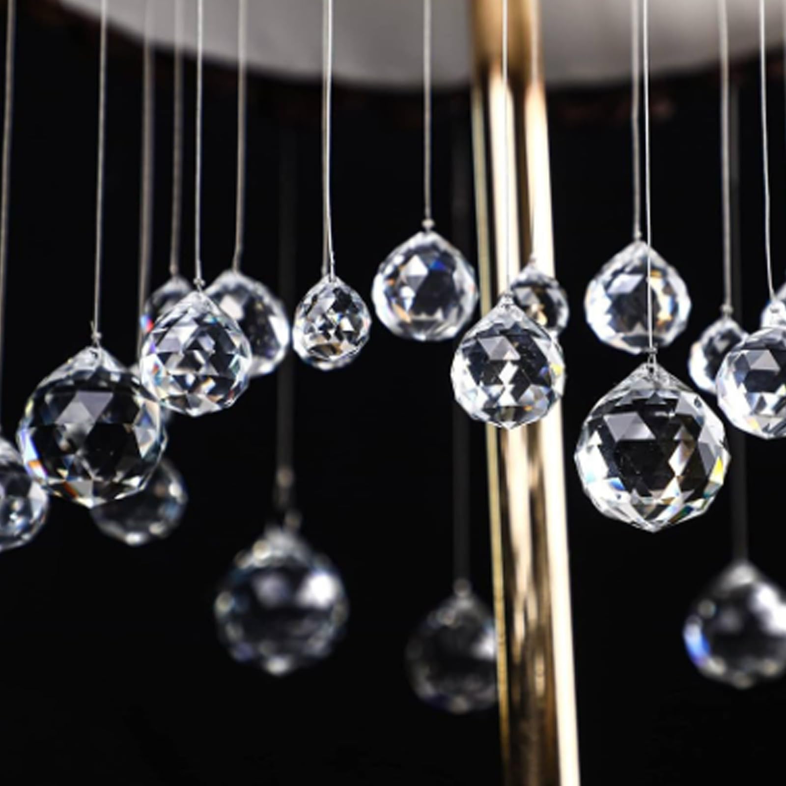 Set of 20 Transparent Crystal Ball Charms for Chandelier Decor with Hole for Tyi