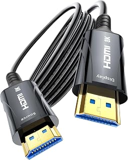 Cratree 8K Fiber Optic HDMI Cable 25FT - HDMI Cable 48Gbps,High-Speed HDMI Cord,Supports 8K 60Hz,4K120Hz,HDR/eARC/HDCP 2.2&2.3,Compatiblefor Monitor,Projector,HDTV and DVD Player
