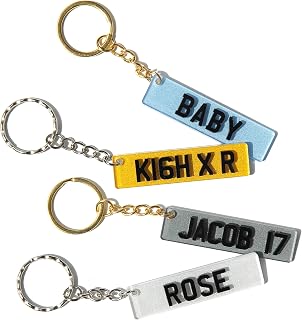 Crafted Memories Custom Licence Plate Keychain, Personalised Number Plate Keychain, Mini Number Plate Key Ring, Name Plate Keychain, Custom Car Plate Keyring, New Car, Just Passed