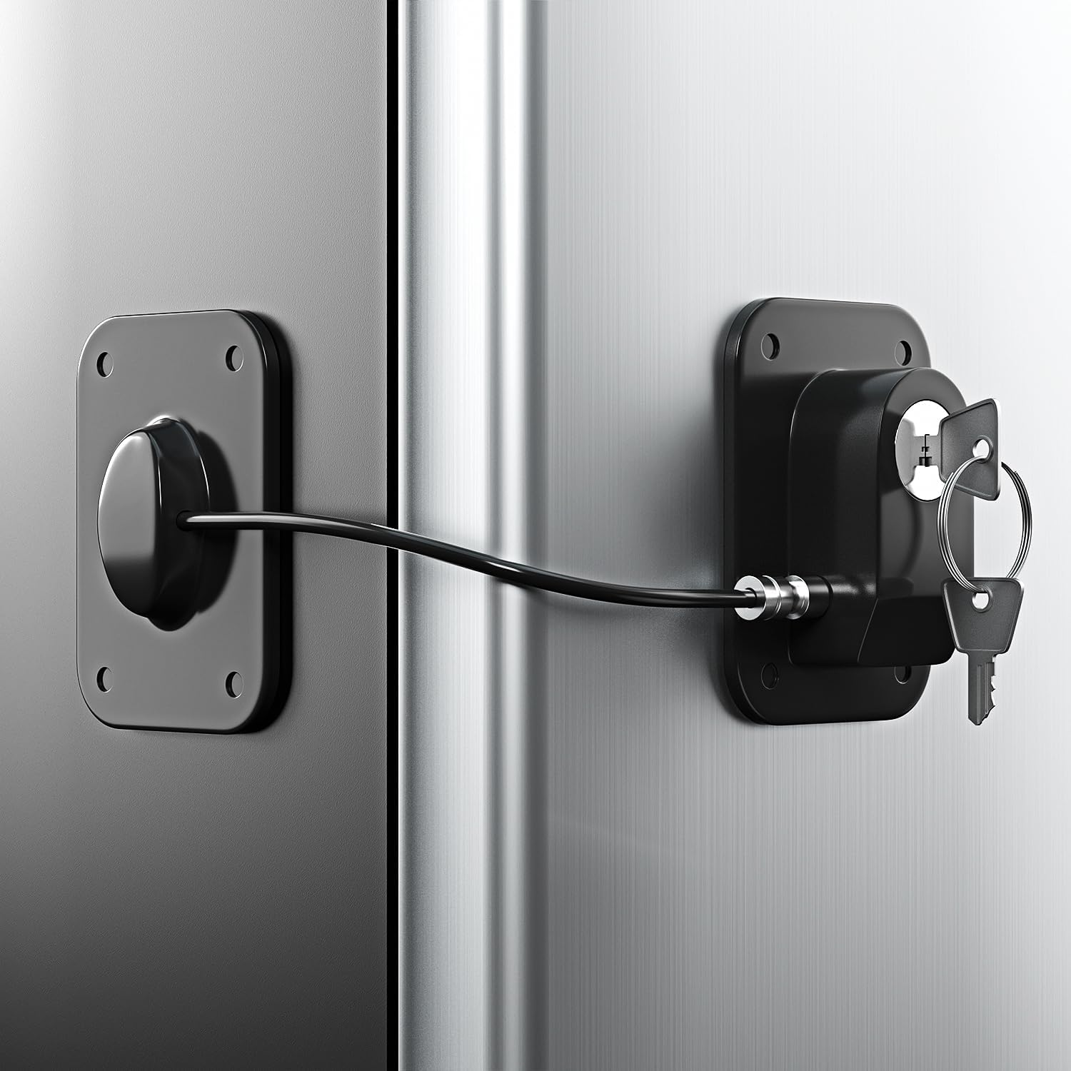 RORMGO Refrigerator Lock 2 Packs, Fridge Lock with Silicone Wire Protection Frid