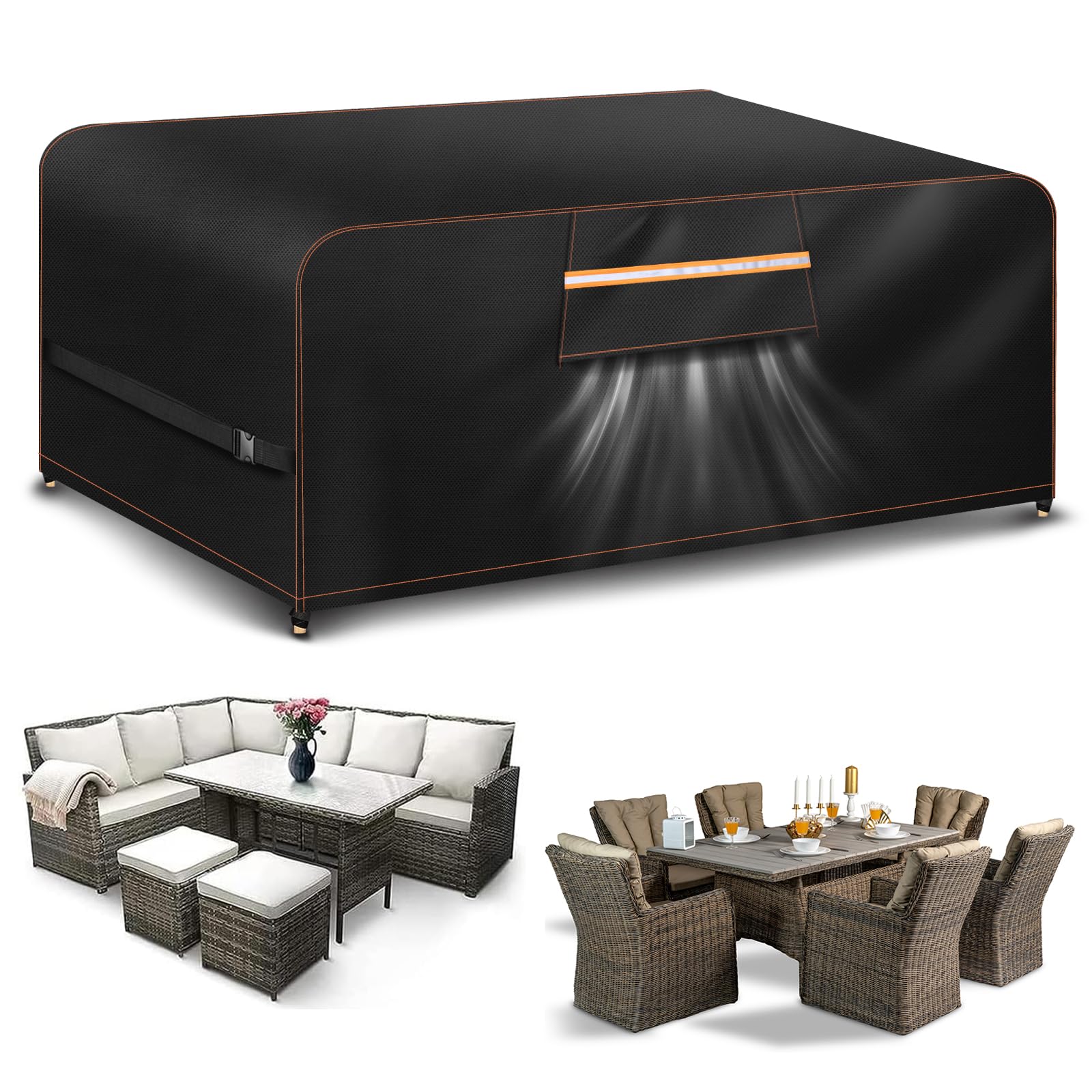Aoretic Outdoor Garden Furniture Covers Waterproof Rectangular with Air Vent Gar