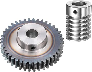 uxcell #45 Steel Worm Gear Set 40T 1.5 Mod 40:1 Reduction Rate,12/15mm Bore | Right Rotation Drive Box Wheel Reduce Transmission Part,Gear 12mm Bore 63 mm OD,Worm 15mm Bore
