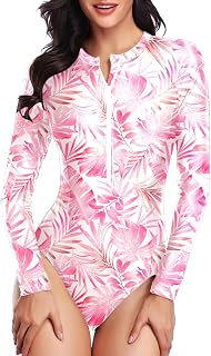 Daci Women One Piece Long Sleeve Zipper Swimsuit UPF 50