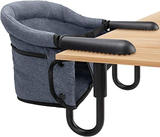 Hook-On High Chairs - Portable &amp; Foldable for Babies 6-36 Months, Family &amp; Travel Use with Carry Bag (Grey)