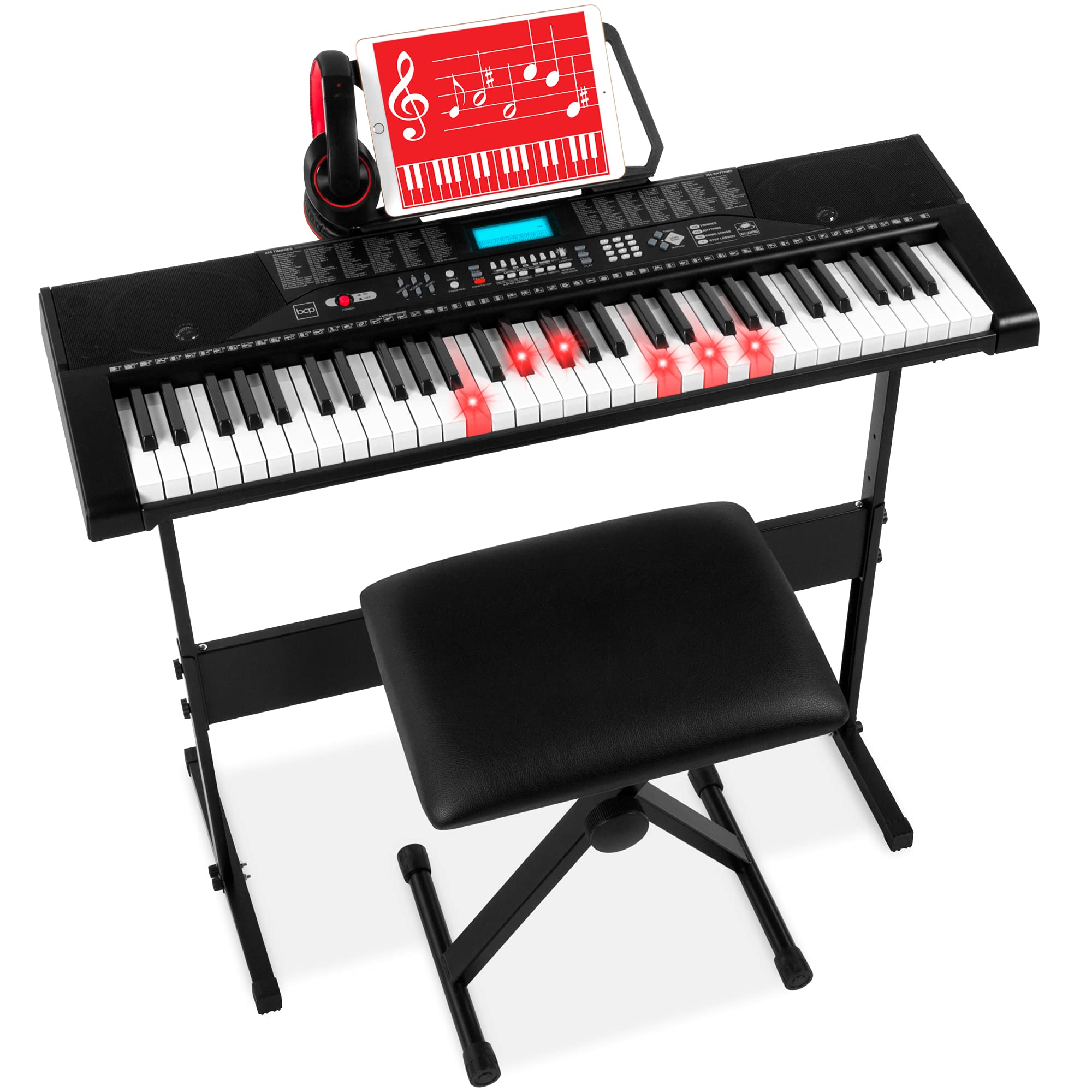Best Choice Products 61-Key Beginners Complete Electronic Keyboard Piano Set w/L