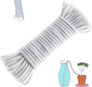 ORIMERC 50 Feet 1/4 Inch Self Watering Wick Cord, Wicking Rope for Plants Caring, Plant Wicks for Self Watering, Plant Wicks for Plants Bottom Watering Automatic Water System Device Tomatoes Vacation