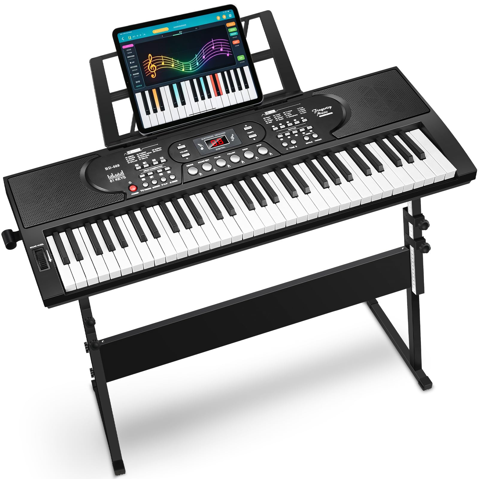 61 Key Keyboard Piano, Portable Electric Piano Kit with Stand for Beginners | Di