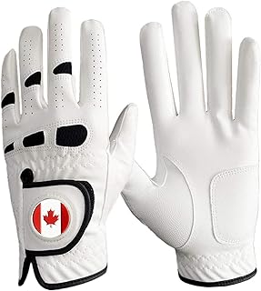 BRAMASOLE Men's Golf Glove with Ball Marker CA Flag 1 Pack | Left Right Hand Options, Soft Feel For Lasting Comfort, WeatherSof Grip For Better Control, Adjustable Wrist Closure For Fit