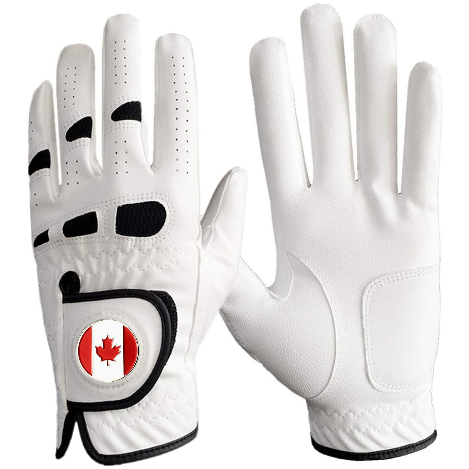 BRAMASOLE Men's Golf Glove with Ball Marker CA Flag 1 Pack | Left Right Hand Opt