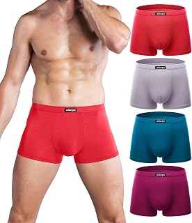 wirarpa Men's Boxer Briefs Microfiber Underwear Multicolor Underwear Trunks Pack of 4