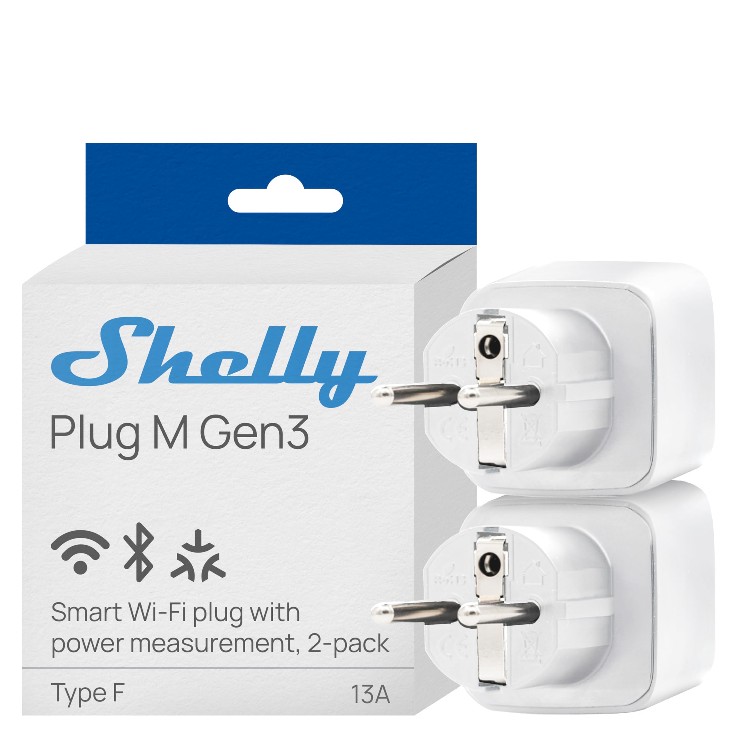 Shelly Plug M Gen3 White - WLAN & Matte Smart Socket, Power Measurement, 13 | 13