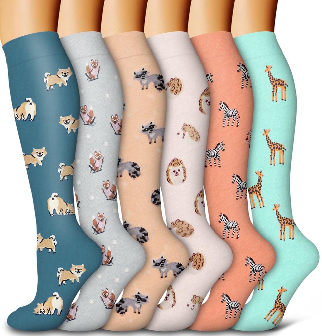 6 Pack Copper Compression Socks for Women and Men Circulation-Best Support for M