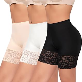YARRCO Lace Anti Chafing Shorts for Women Seamless Slip Shorts for Under Dresses Boyshorts Safety Shorts Underwear