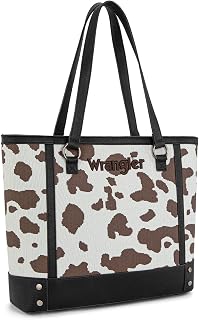 Montana West × Wrangler Tote Bag for Women Western Cow Print Purse Designer Top Handle Handbags