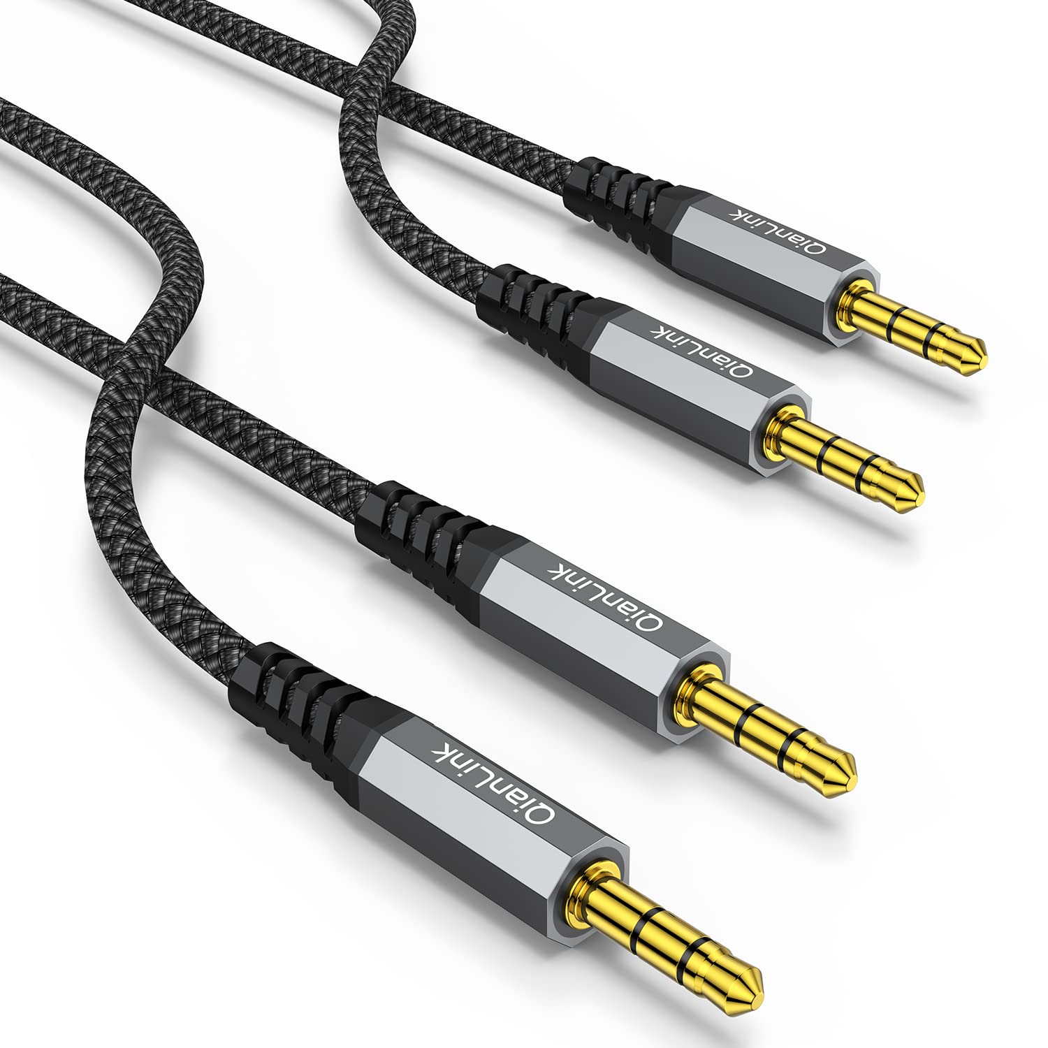 2 Pack AUX Cable, (6.6ft/2m, Hi-Fi Sound) 3.5mm TRS Auxiliary Audio Cable Nylon 