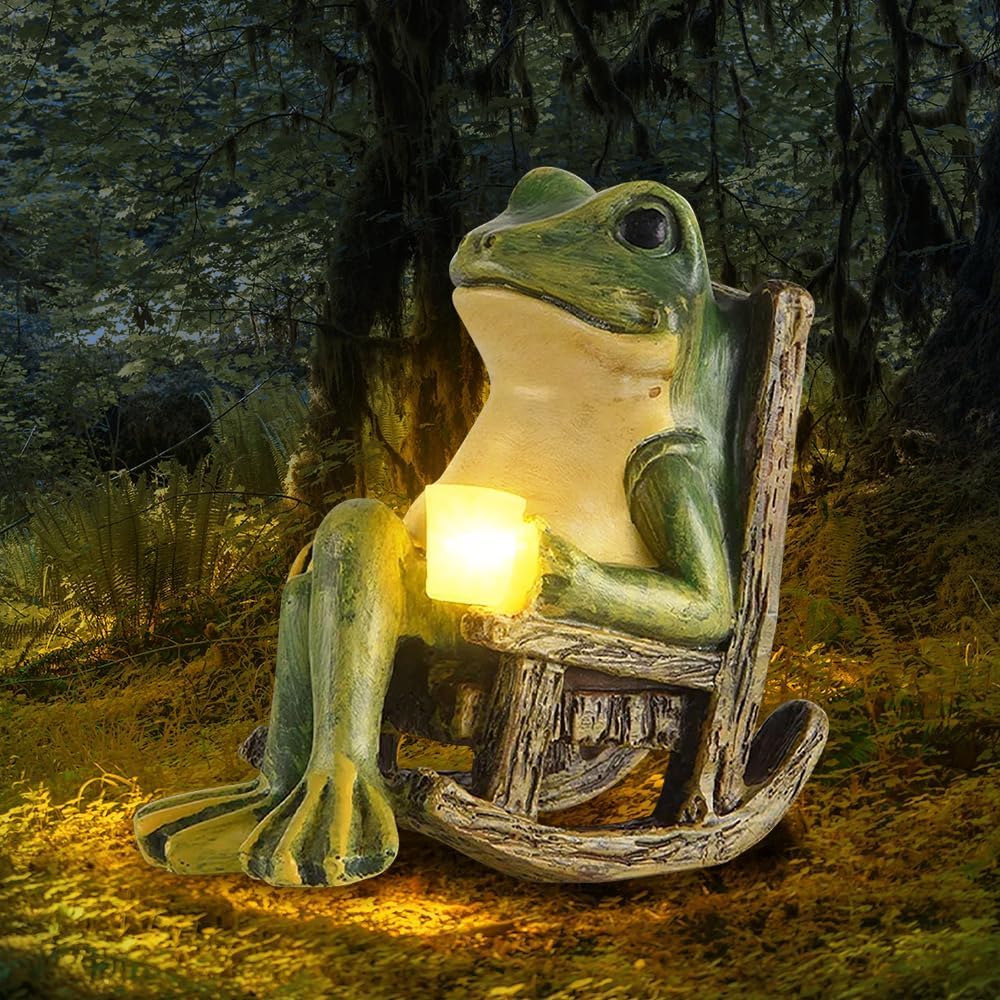 Miniature Frog Garden Statue, Home & Outdoor Decor Fairy Garden Accessories