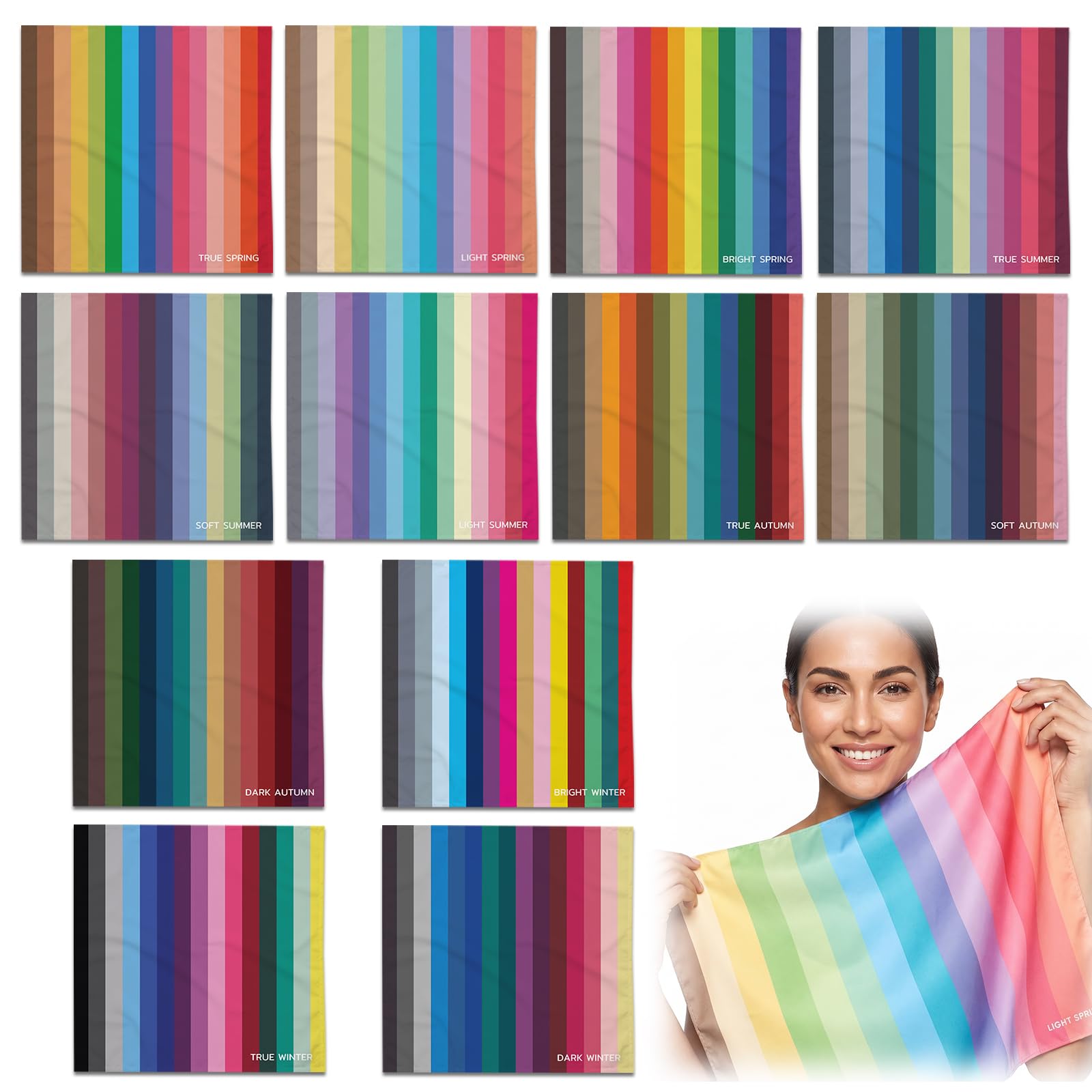 Color Analysis Draping Kit,DIY Season Color Analysis Drape – Find Your Best Colo