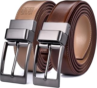 Mens Belt, 1.25" Reversible Belt, Gift for Men, Casual, Golf Trousers, Shirts, One Back for 2 Sides