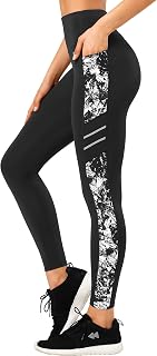 Yvette Printed Women's Sports Leggings with Pockets High Waist Matte Gym Leggings