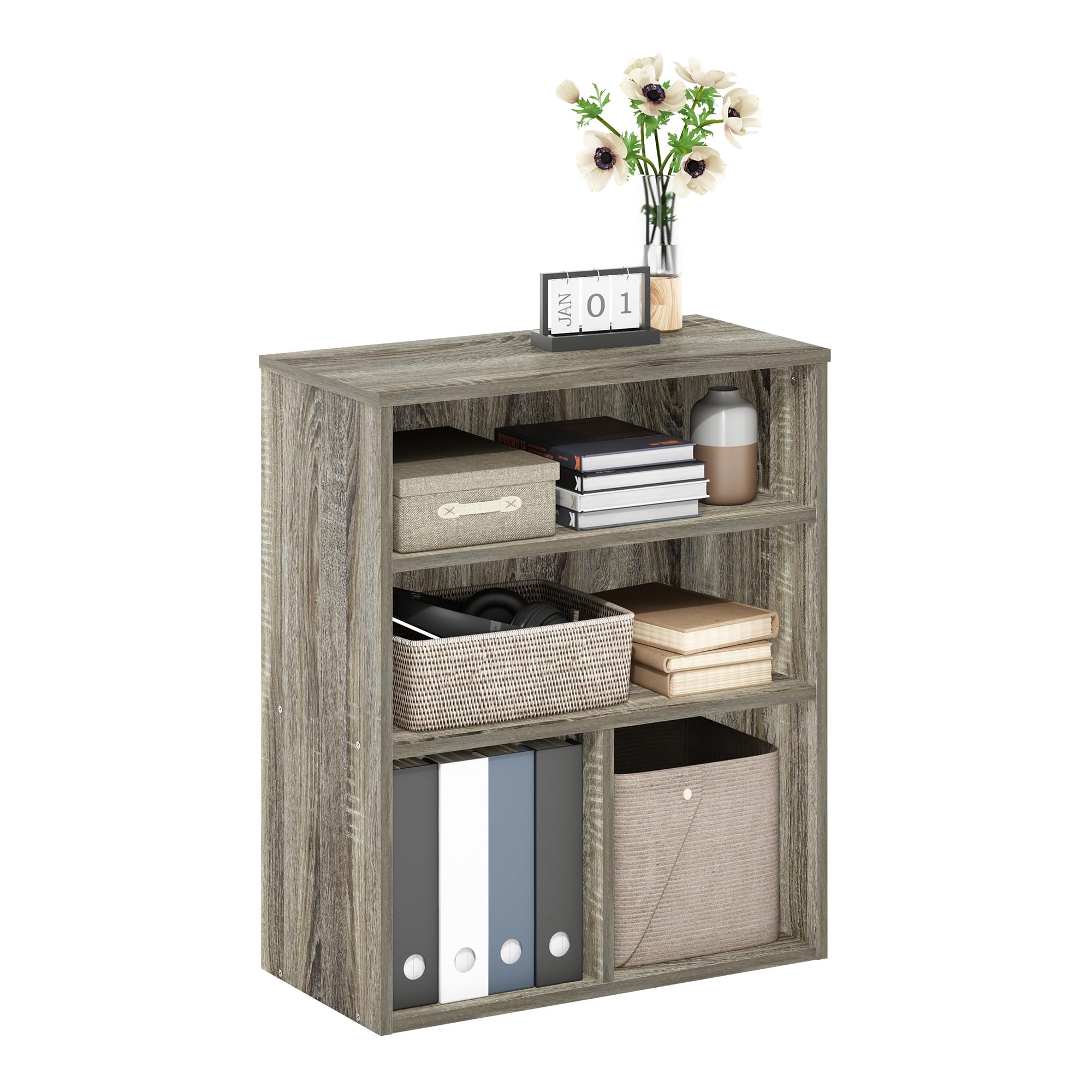 Furinno Pasir Bücherregal mit 3 Ebenen, Französische Eiche