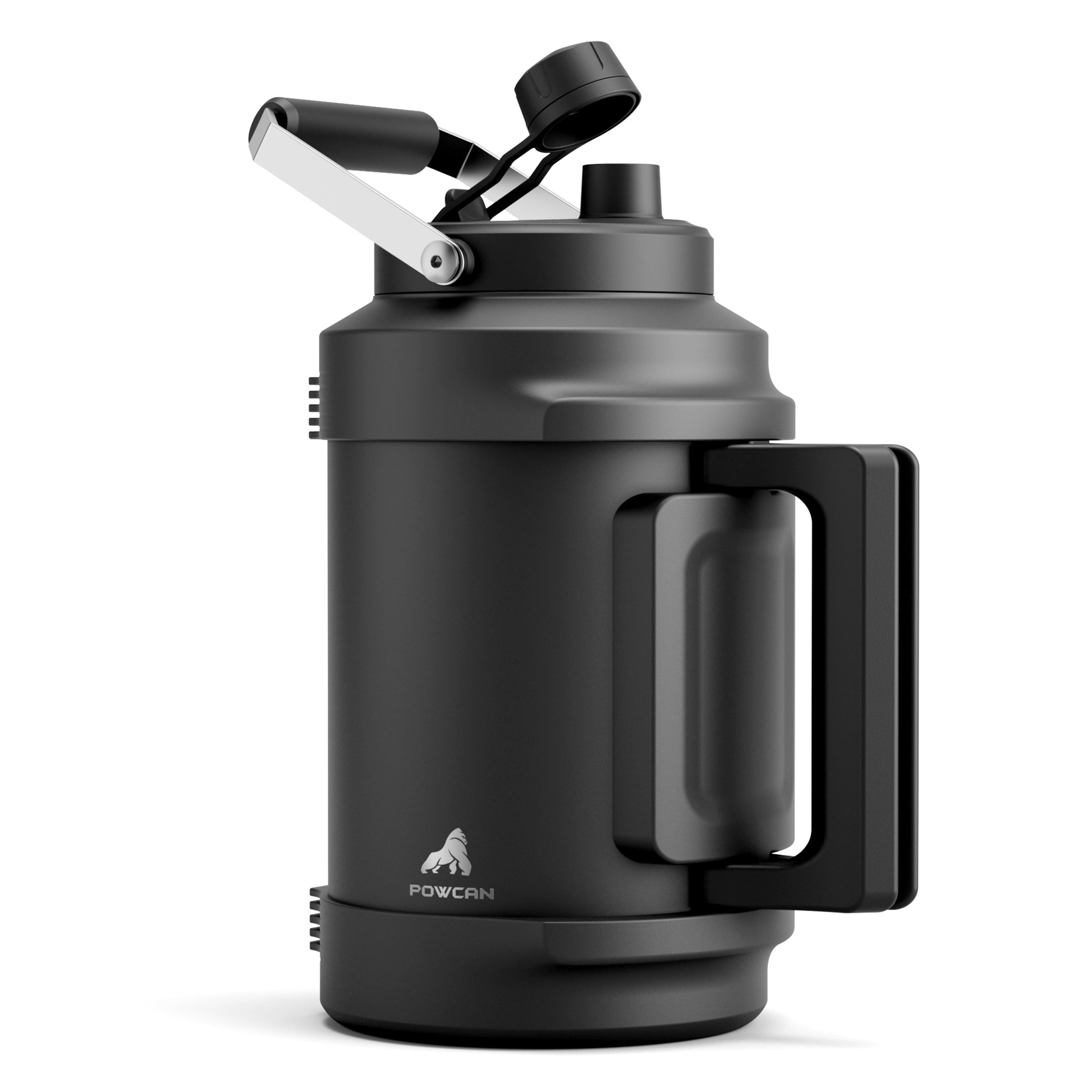 1 Gallon Insulated Water Bottle for Travel: 2-in-1 Straw Spout Lid, Dual Handle,