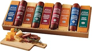 The Wisconsin Cheeseman Heartland Nine Cheese & Sausage Gift Assortment | Summer Sausage Meats and Cheeses for Charcuterie Boards, Holiday or Thank You Gifts for Adults, Women, Men