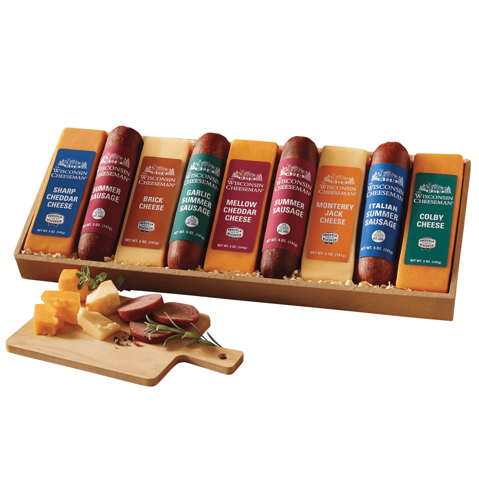 The Wisconsin Cheeseman Heartland Nine Cheese & Sausage Gift Assortment | Summer