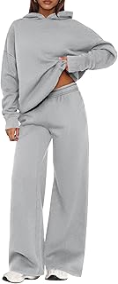 PRETTYGARDEN Women Jumpsuit 2 Piece Set 2025 Casual Winter Hooded Long Sleeve Loose Sweatpants Wide Leg Jumpsuit Autumn Jumpsuit