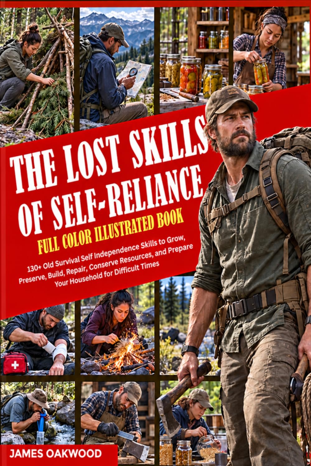 The Lost Skills of Self-Reliance Full Color Illustrated Book: 130+ Old Survival 