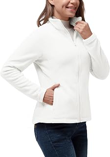 33,000ft Women's Fleece Jacket Lightweight Warm Full Zip Breathable Micro Fleece Casual Long Sleeve Jacket Travel Outdoor Sports