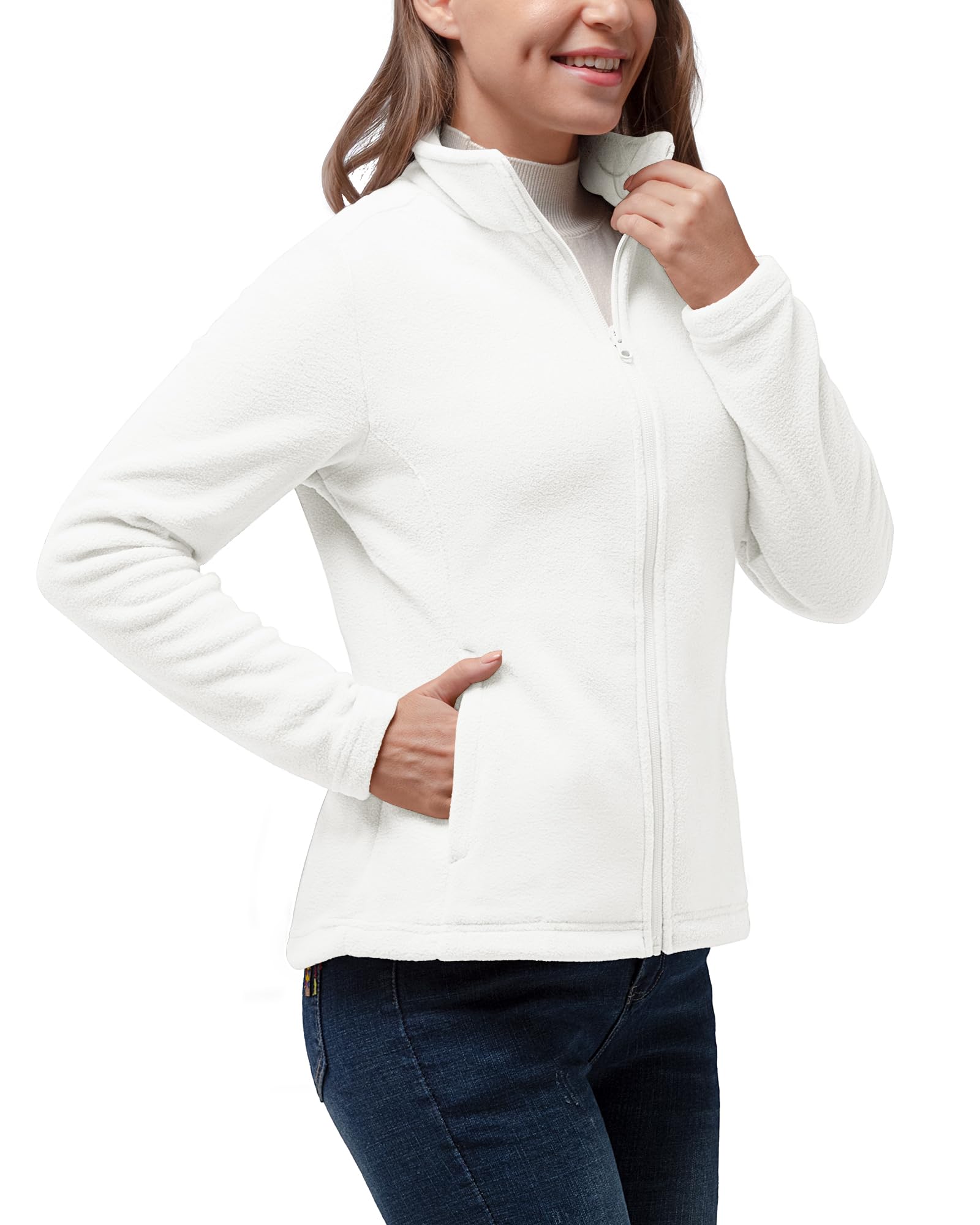 33,000ft Women's Fleece Jacket Lightweight Warm Full Zip Breathable Micro Fleece