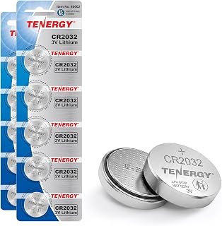 Tenergy 3V CR2032 Batteries, Lithium Button Coin Cell 2032 Battery, Compatible with AirTags, Key FOBs, Calculators, Coin Counters, Watches, Heart Rate Monitors, Glucometer, and More, 10 Count