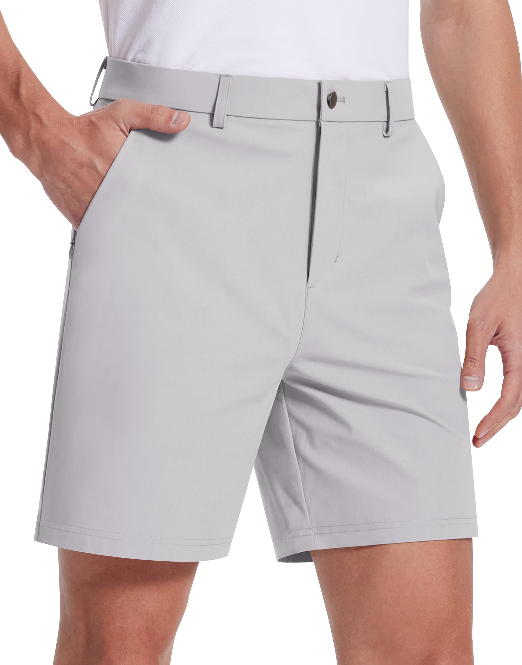 SERAMY Mens Golf Dress Shorts 7 Inch Inseam Stretch Work Shorts Quick Dry Casual