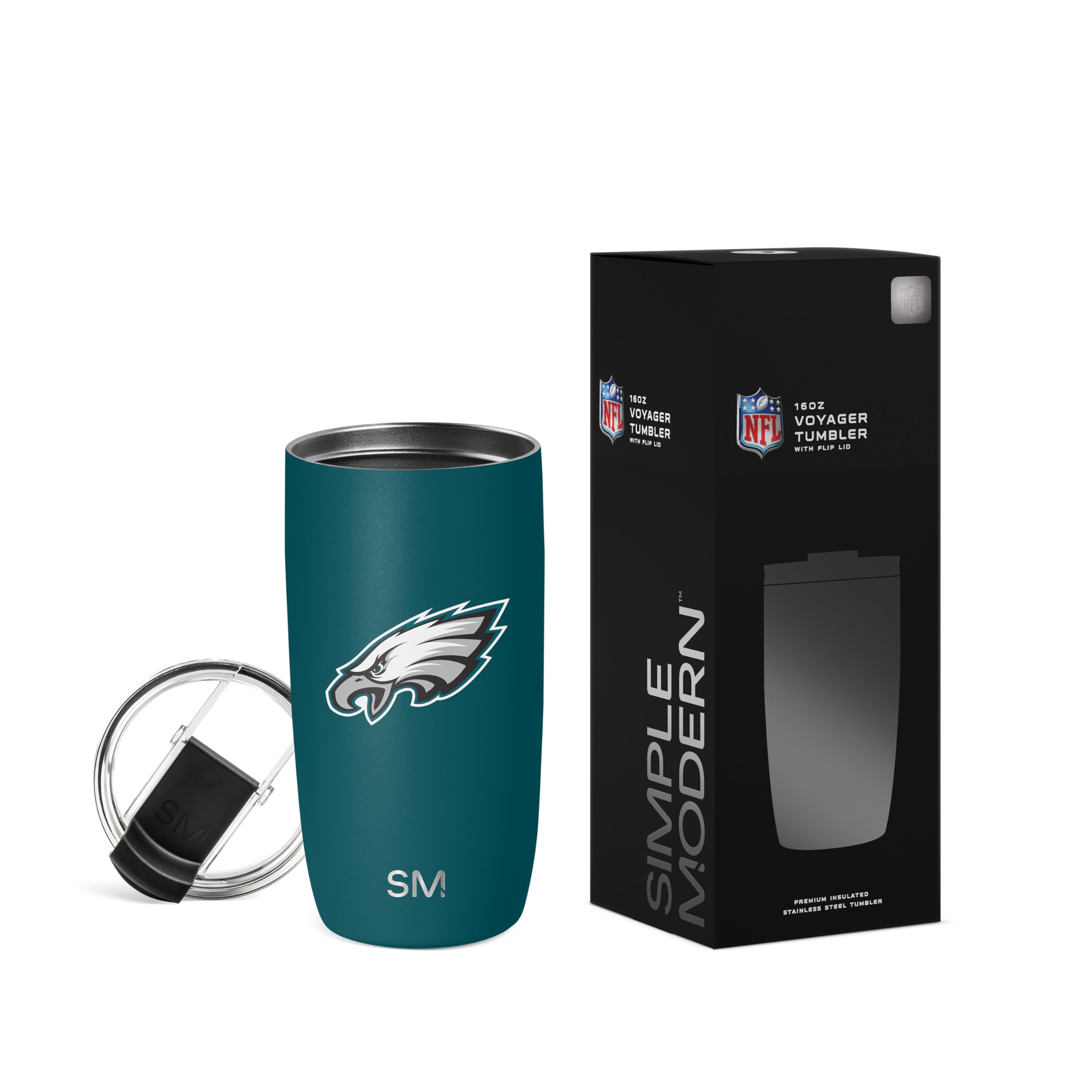 Simple Modern Philadelphia Eagles Coffee Mug with Flip Lid | 16oz | NFL | Voyage