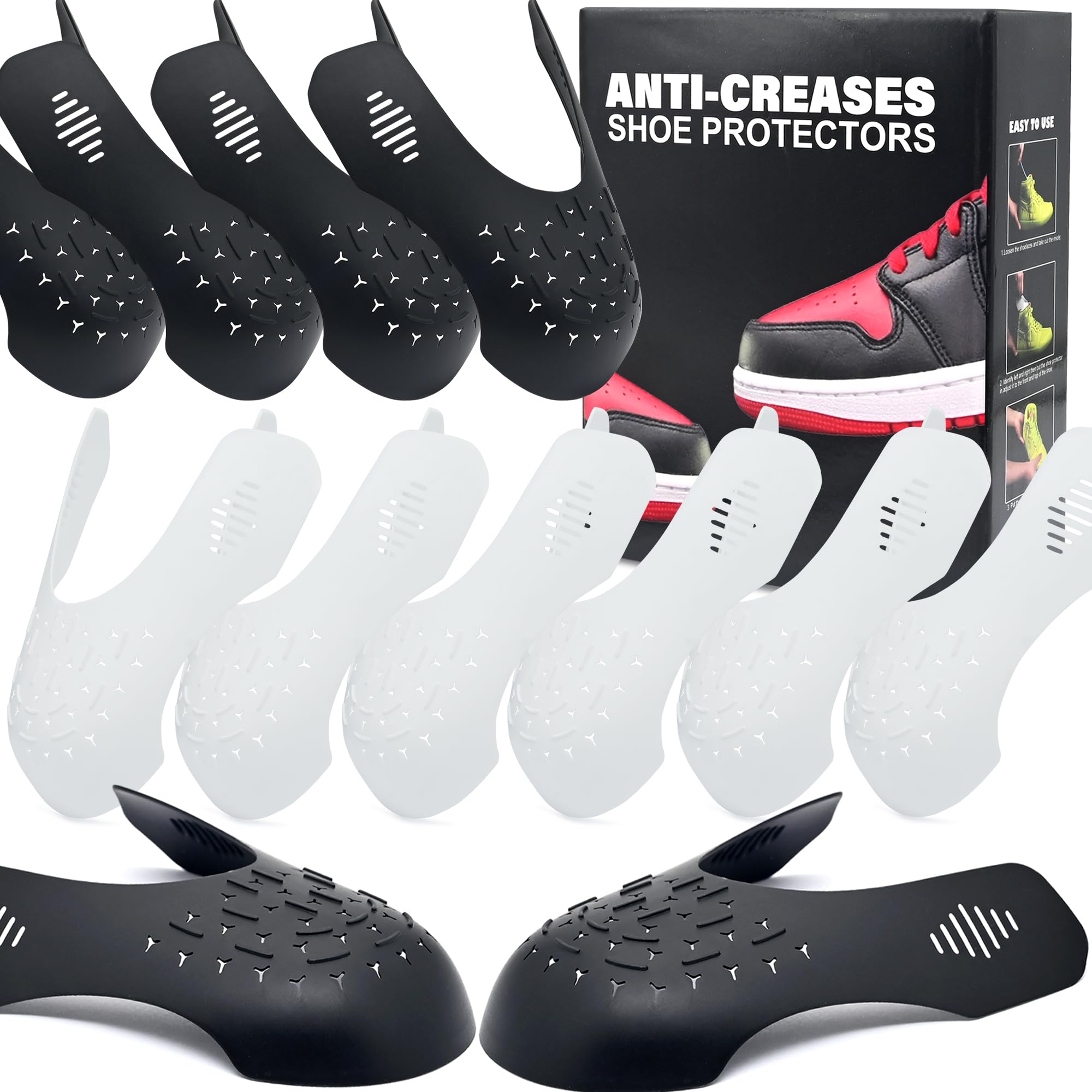 TUPEED 6 Pairs Crease Protectors for Shoe Sneakers, Air Jordan,Air Force, Dunks 
