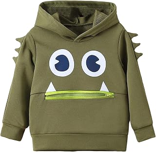 Boys Hoodies for Kids Hooded Dinosaur Sweatshirts Long Sleeve Pullover Tops Size 2-8 Years