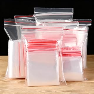 100 Pieces Clear Plastic Bags with Zipper Closure Waterproof Self Seal Jewelry Bags 7x10cm