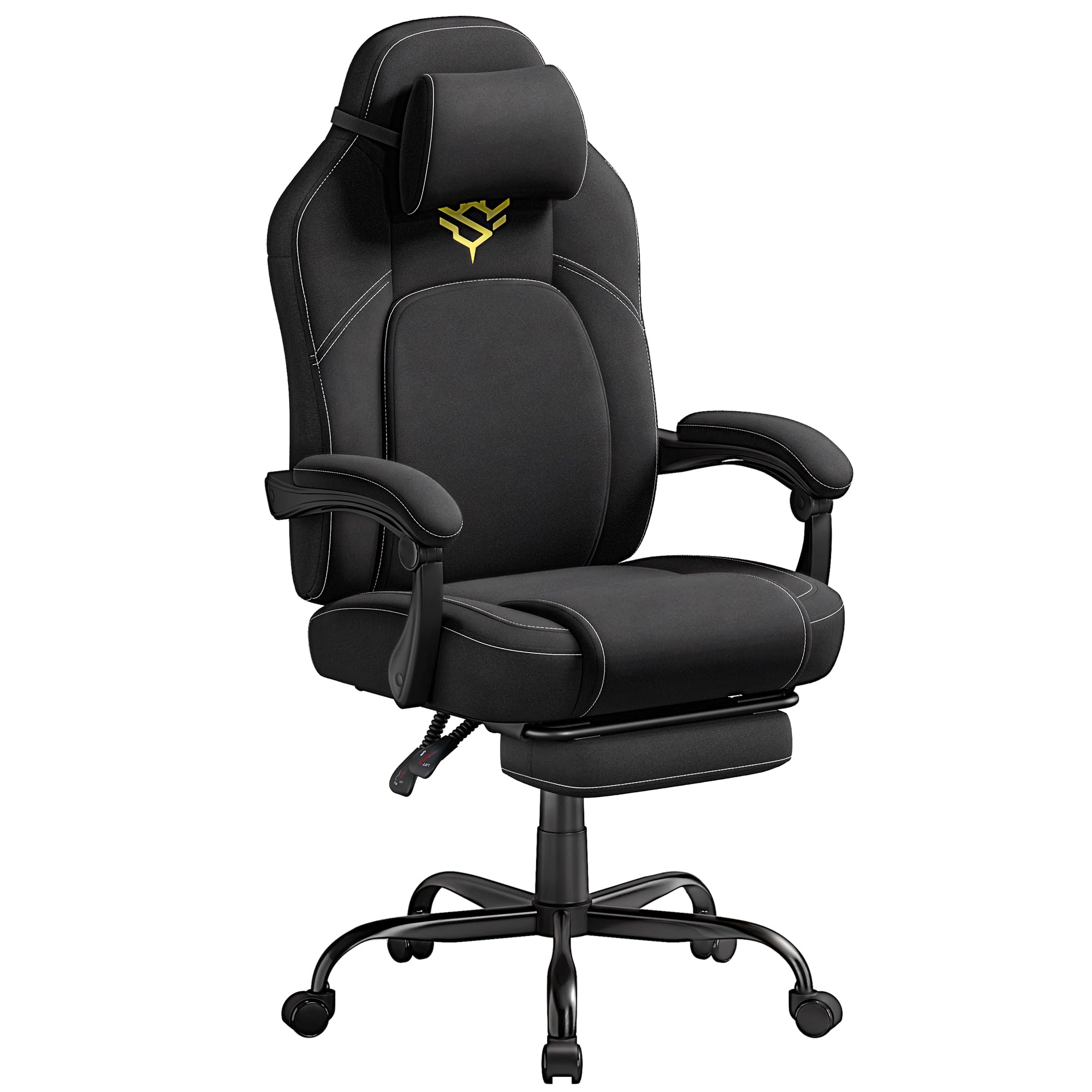 SONGMICS HOME Ergonomic Gaming Chair with Footrest, Fabric