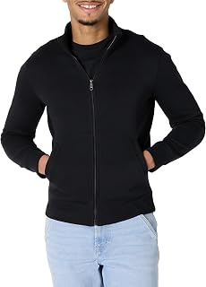 Amazon Essentials Men's Standard Full-Zip Fleece Mock Neck Midweight Sweatshirt with Pockets