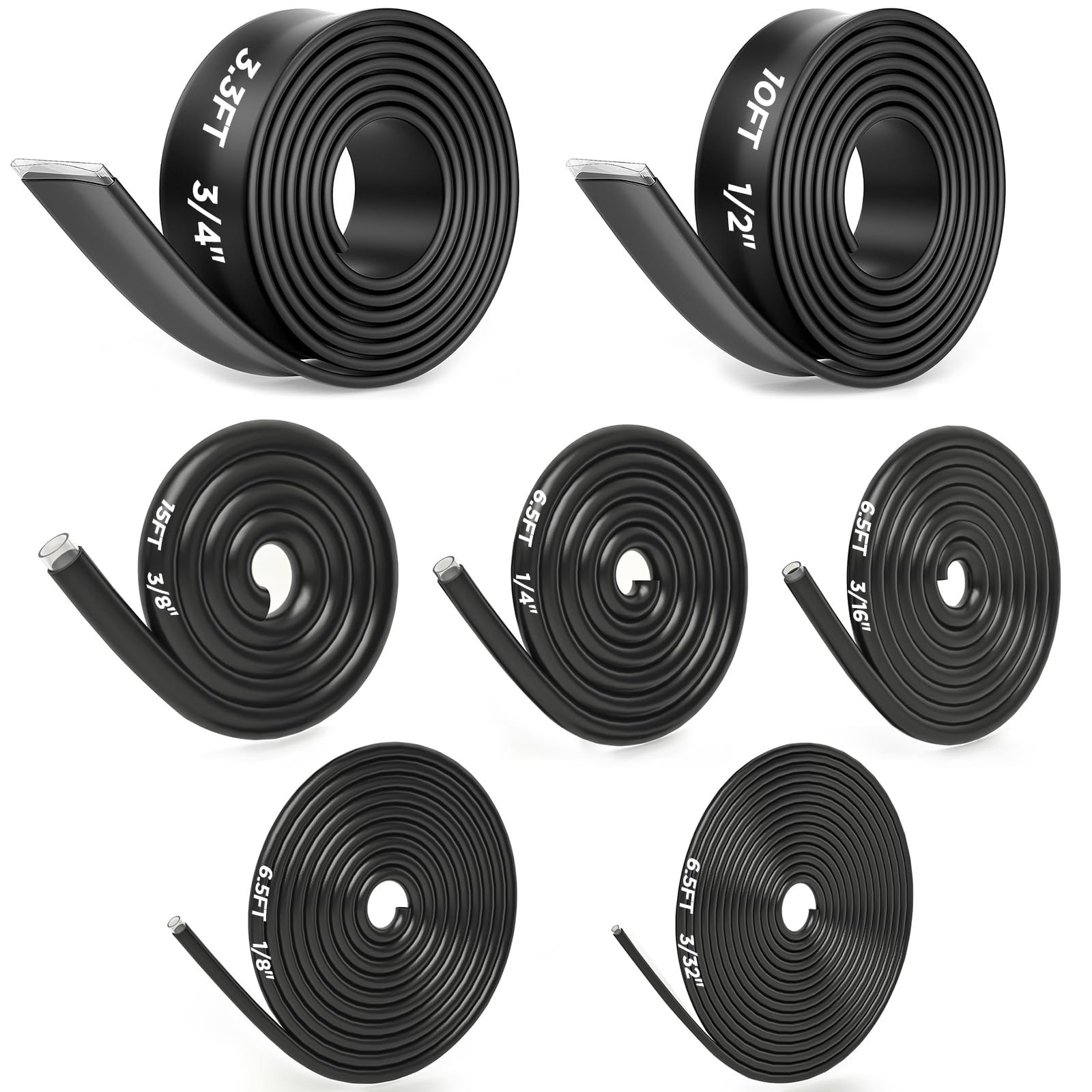 7-Size Heat Shrink Tubing Roll Kit: 4:1 Adhesive Lined, 54 Ft Marine Grade Water