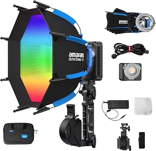 Amaran Ray 120c Full-color COB LED Video Light Bowens Mount with Softbox