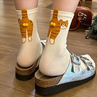 Women Cartoon Cat Soft Comfortable Cotton Long Socks