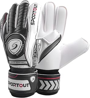SPORTOUT Goalkeeper Gloves with Fingersave, Breathable Soccer Goalie Gloves, 4mm Latex, for Kids, Youth and Adult