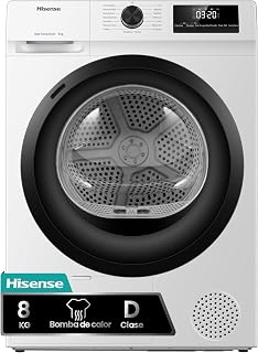Hisense DHQE800BW2 – Dryer, Free Installation, 8 kg Depth 55 cm | AlxWxFn 84.5 x 59.4 x 55 cm, White, Quick 30', Self Drying, Allergy Care Drying, Anti-wrinkle, Heat Pump, Air Freshen